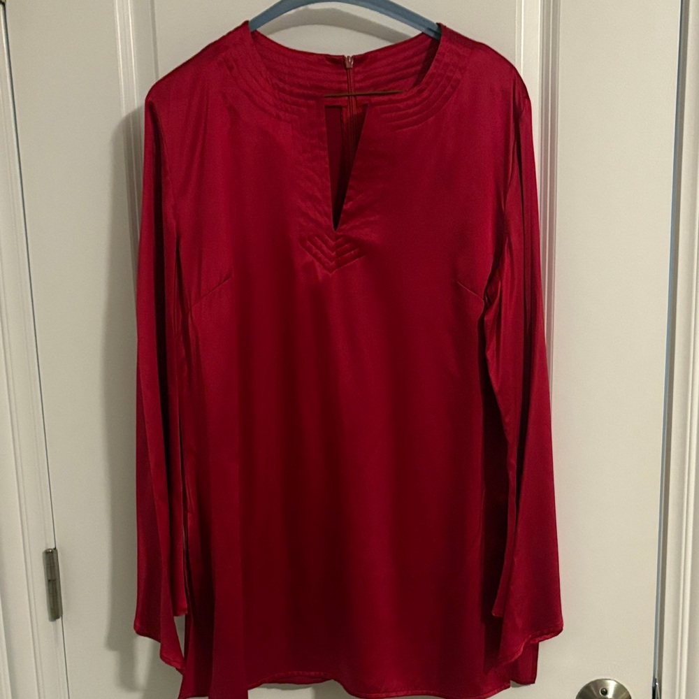 Bloomingdale's Vibrant Red Blouse- tunic